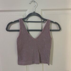 Aura cropped purple lounge tank top